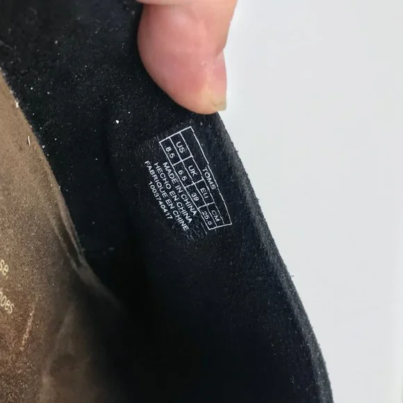 Tom's Black Suede Leila Mule Size 8.5 - Picture 6 of 7